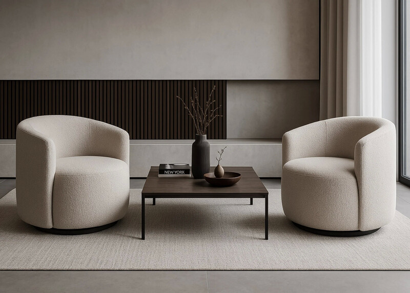 Poltronas modernas em sala de estar elegante