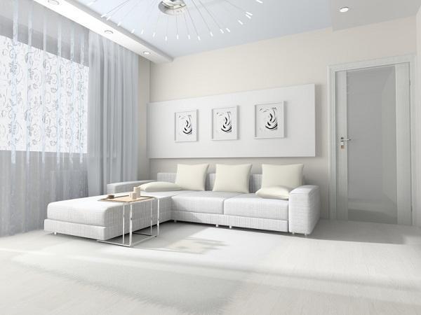 sala monocromática branca