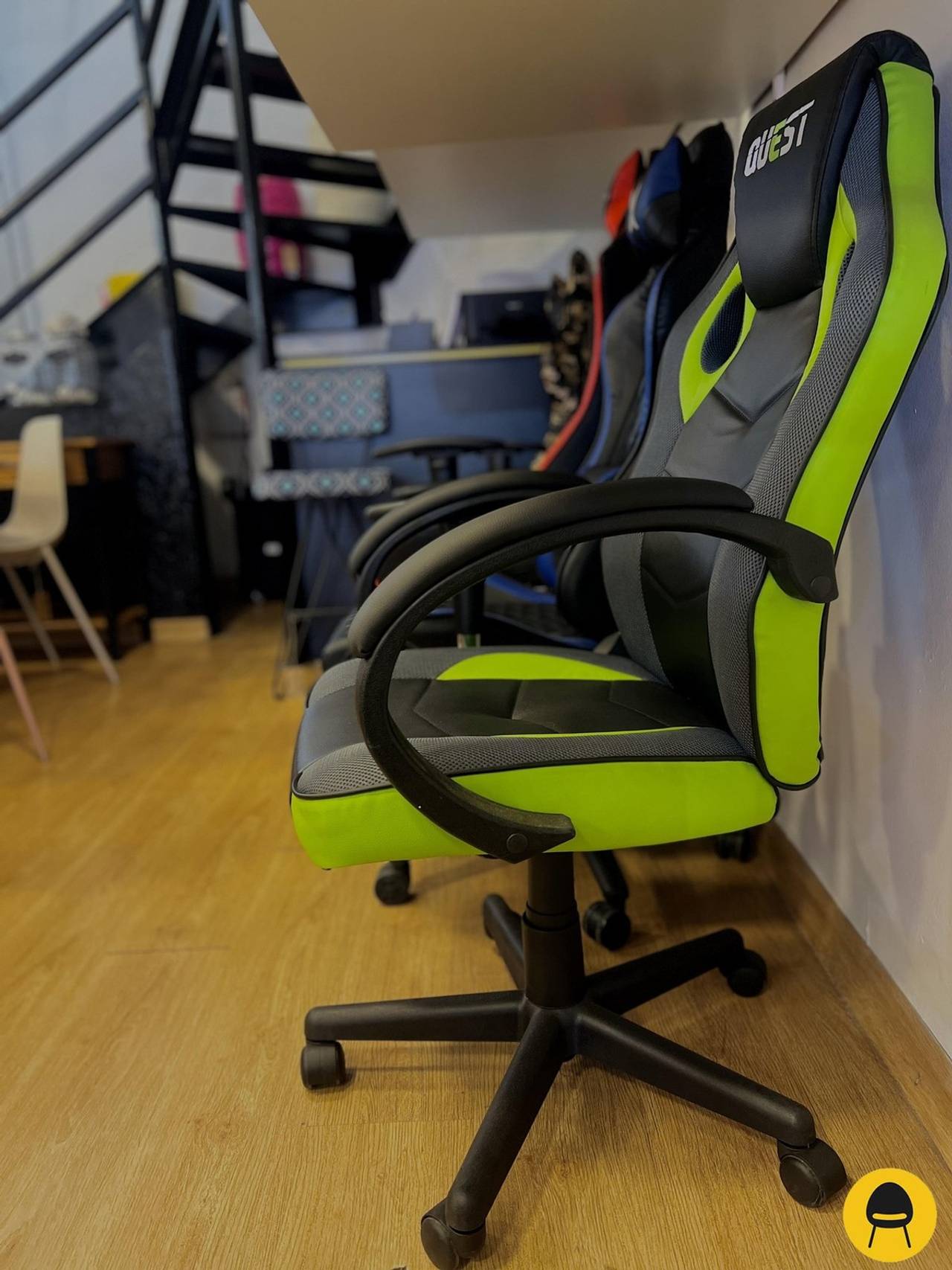 cadeira gamer guest verde e preto