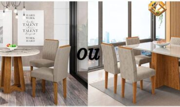 cozinha com mesa redonda vs cozinha com mesa quadrada