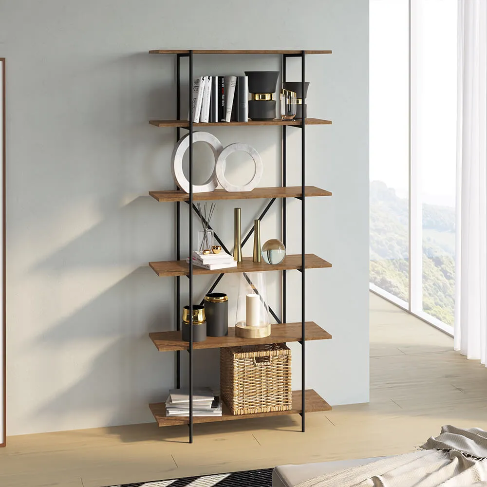 estante tube industrial 6 prateleiras estrutura preto fosco vermont 