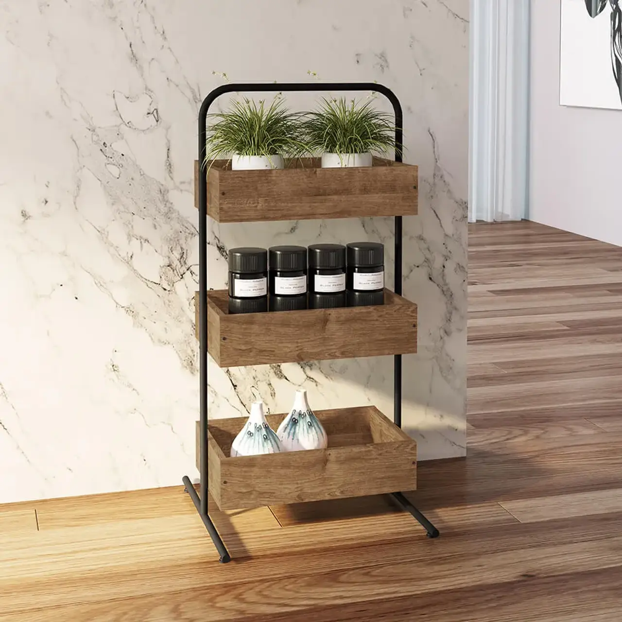 estante tube industrial 6 prateleiras estrutura preto fosco vermont 