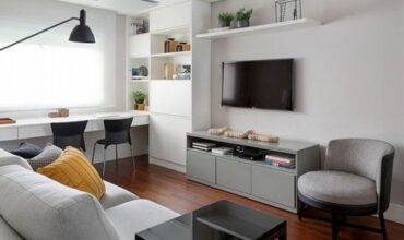 decoração de sala pequena moderna