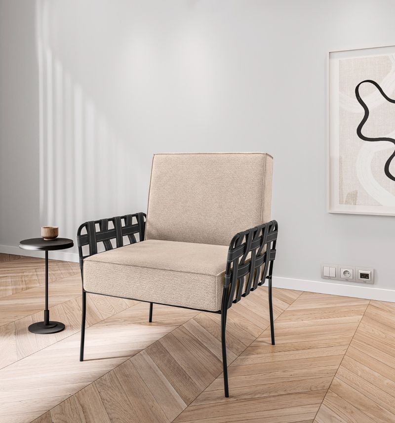 Poltrona Betin — Cinza e Preto