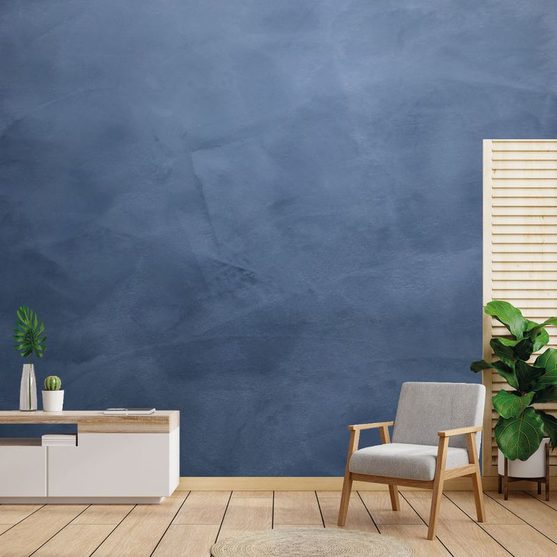 espaço com parede pintada com cimento queimado