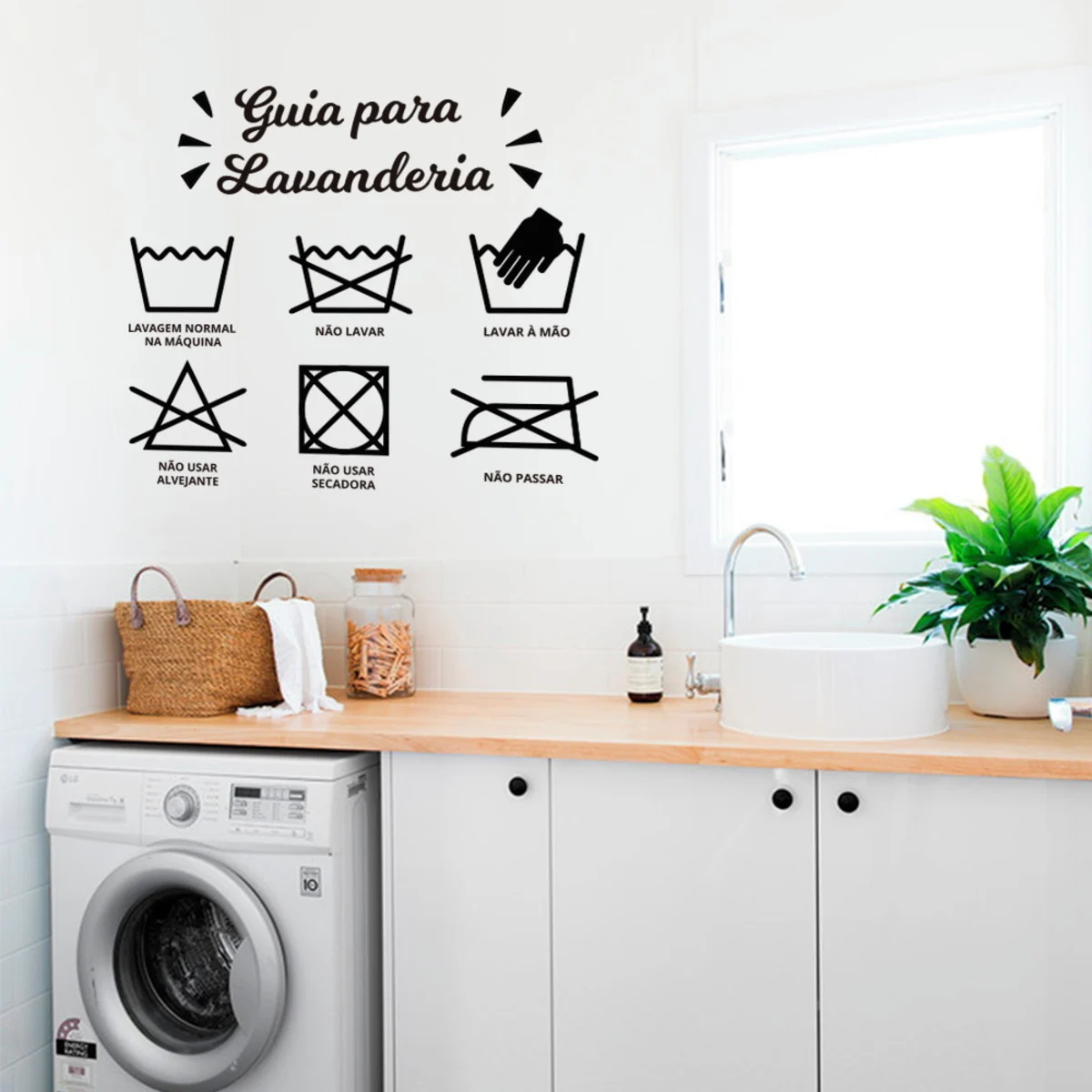 Guia visual para cuidados com lavanderia