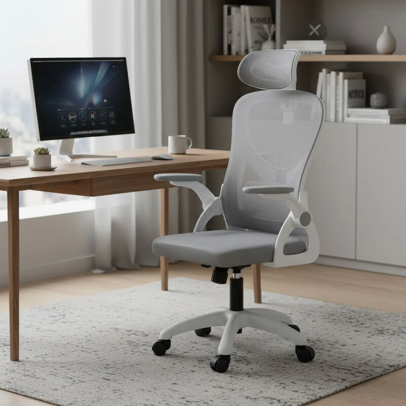 Cadeira ergonômica de escritório com apoio de cabeça